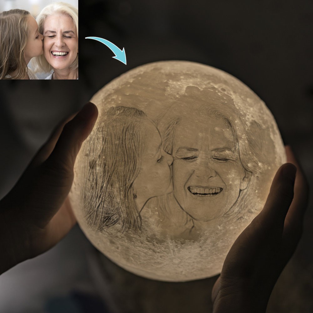 Personalizzato Moon Lamp 3D Photo Moonlight Touch Christmas Family Home Decor