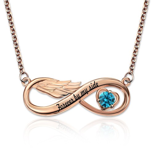 Collana Infinity Angel Wing con Birthstone