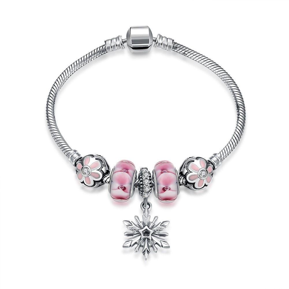 Bracciale natalizio con neve e fiori Flower