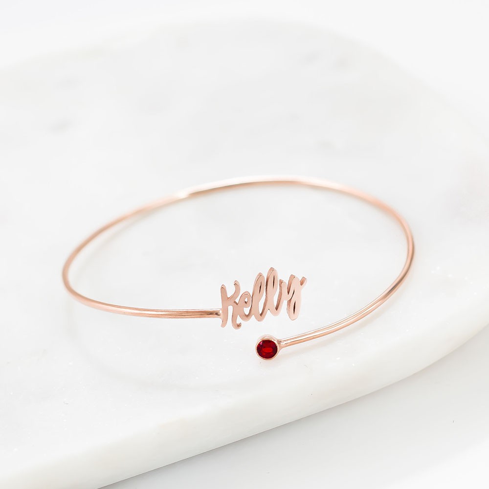 Nome Braccialetto con Birthstone | Regalo di compleanno | Regalo personalizzato per lei | Regalo di laurea | Regali per le damigelle | Regalo della mamma