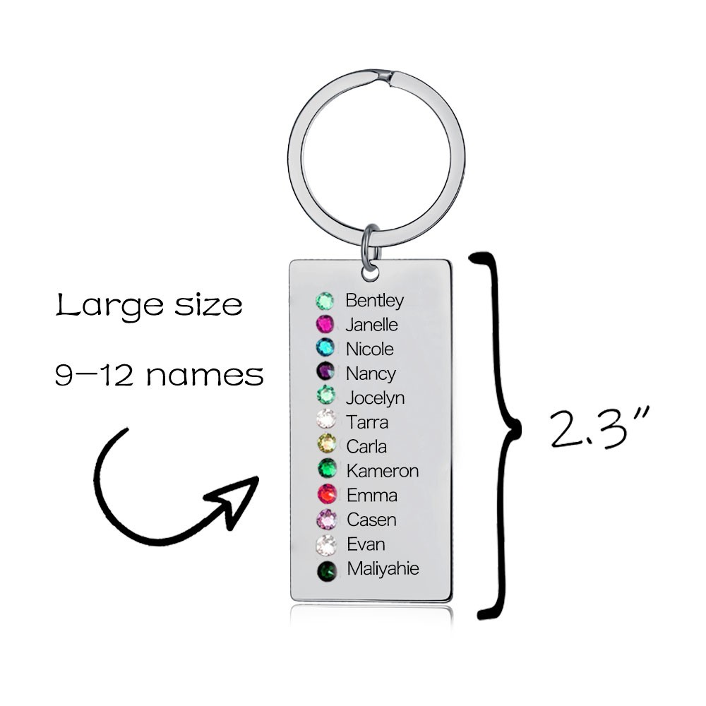 9-13 nomi personalizzati con incisione con regalo portachiavi Birthstone per lei