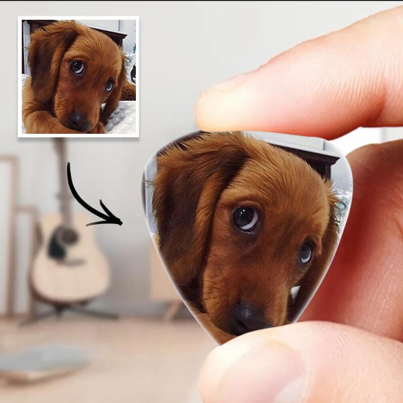 Plettro per chitarra personalizzato con foto per cani da compagnia