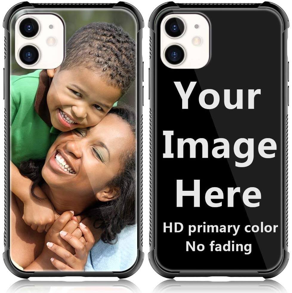 Custodia per telefono con foto con cover in vetro personalizzata per iPhone 11