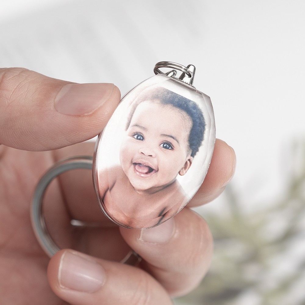 Portachiavi personalizzato con foto in cristallo Regalo personalizzato per bambini