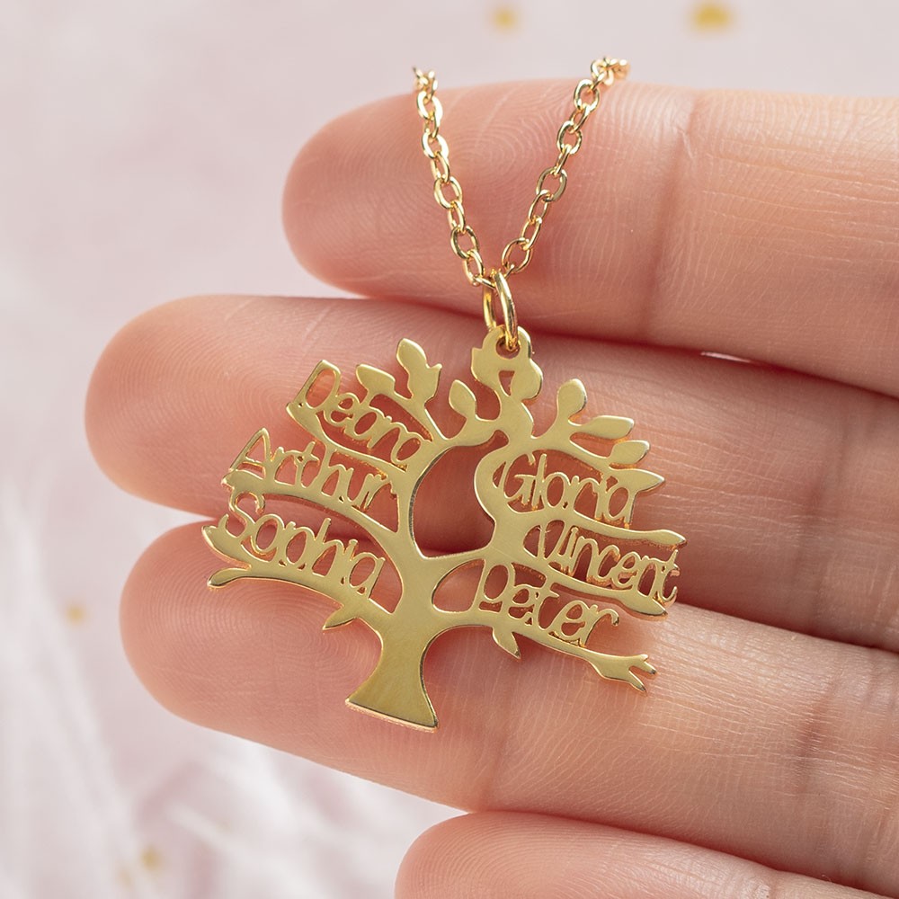 Collana personalizzata con nome dell'albero genealogico inciso