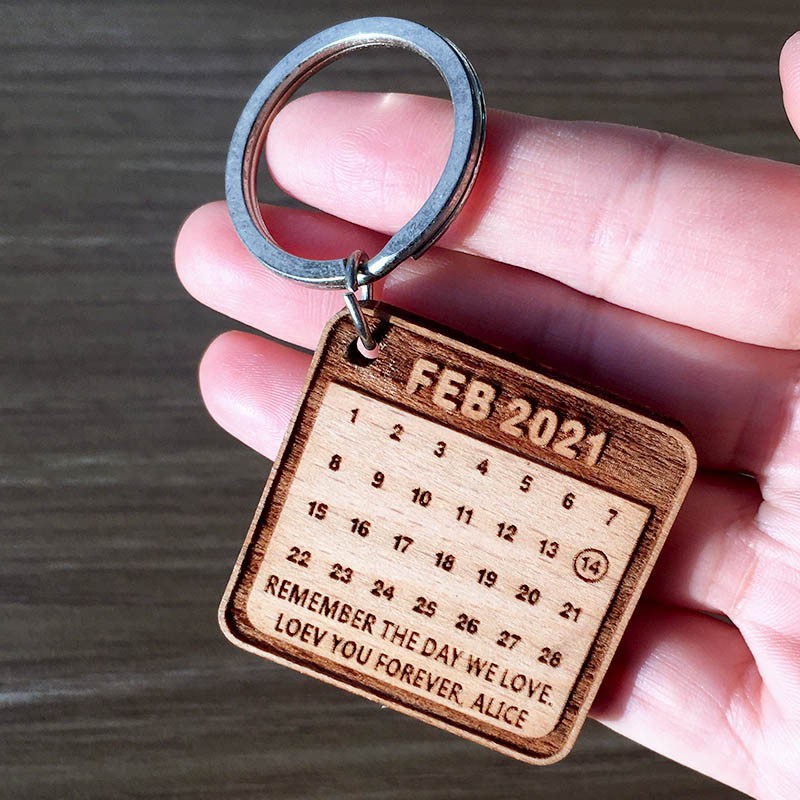 Calendario personalizzato Portachiavi Anniversario San Valentino Regalo di coppia