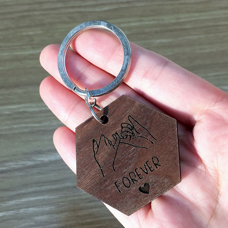 Regalo di coppia per anniversario di San Valentino con portachiavi personalizzato