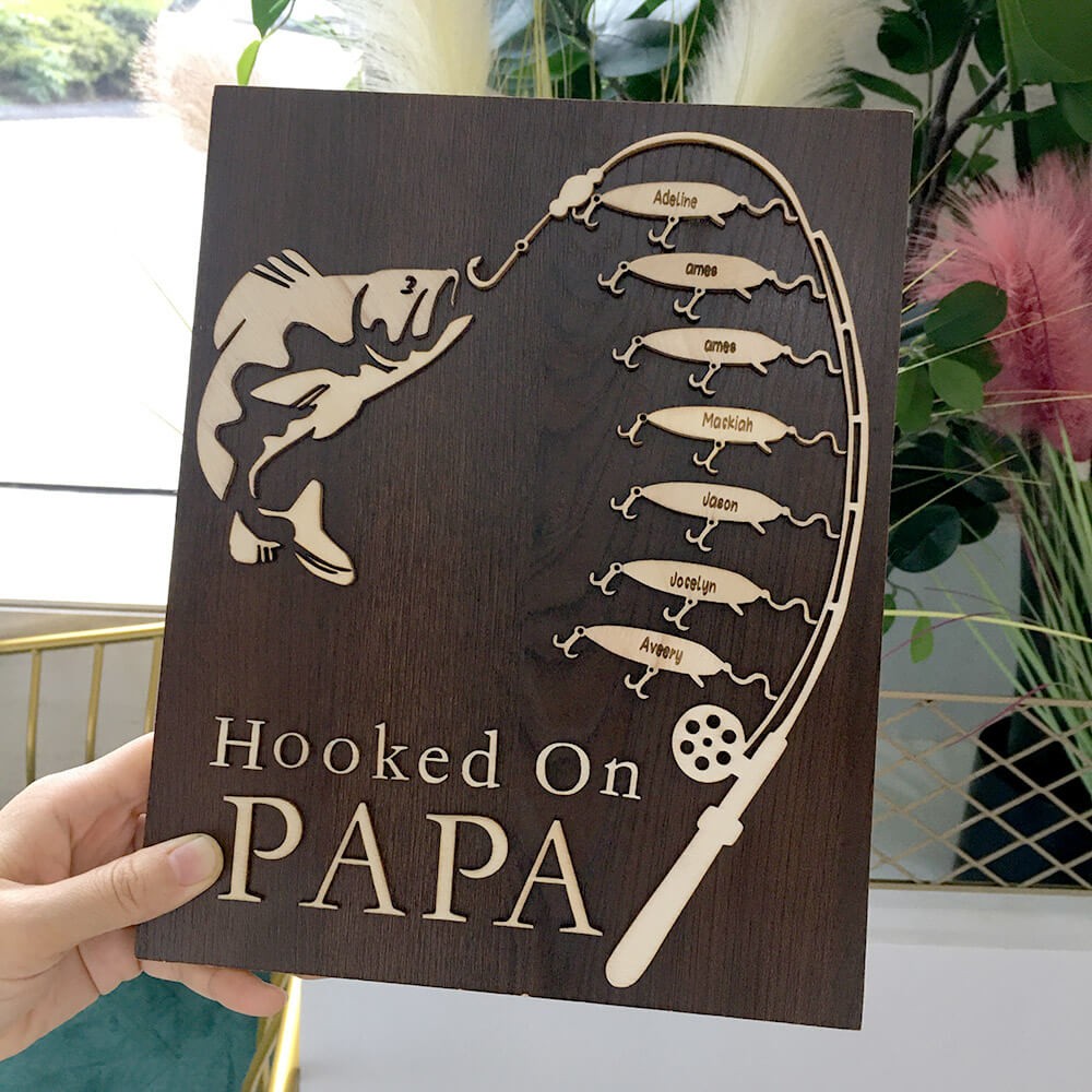 Hooked on papà papà nonno festa del papà regalo personalizzato viaggio di pesca per lui