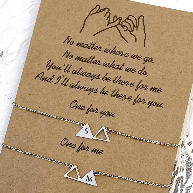 Braccialetti personalizzati dell'amicizia della sorella del migliore amico per 2