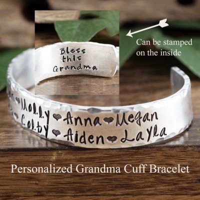 Bracciale personalizzato Mamma nonna Bracciale con nome per bambini Regalo di Natale