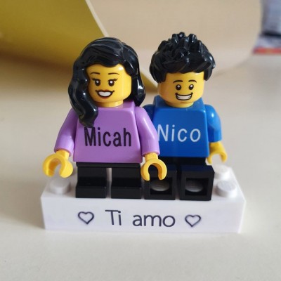 Minifigure di coppia personalizzate per lei lui anniversario San Valentino