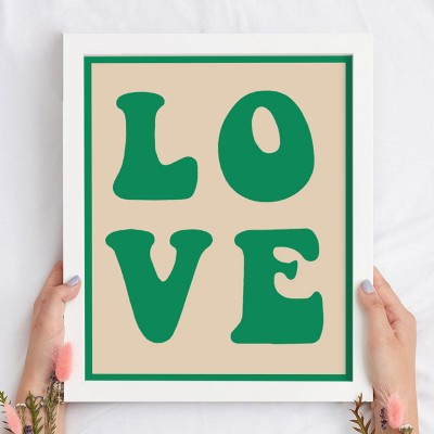 Love Wall Print Cartello in legno Cornice Wall Art Home Decor