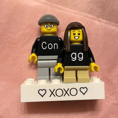 Minifigure di coppia personalizzate per lei lui anniversario San Valentino