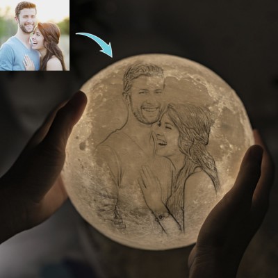 Personalizzato Moon Lamp 3D Photo Moonlight Touch Home Decor Regalo di San Valentino