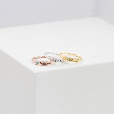 Stacking Name Ring in Sterling Silver