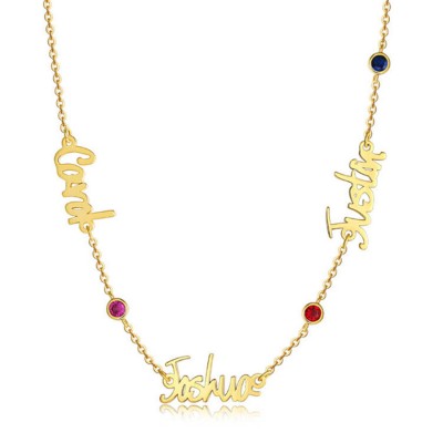 Collana personalizzata 1-6 Birthstone e Name