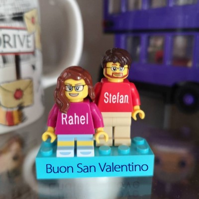 Minifigure di coppia personalizzate per lei lui anniversario San Valentino