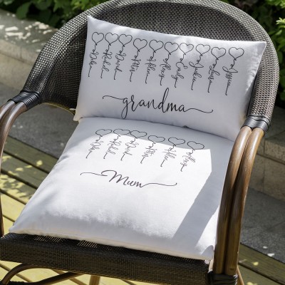 Incisione personalizzata su cuscino familiare 1-16 nomi per regalo mamma