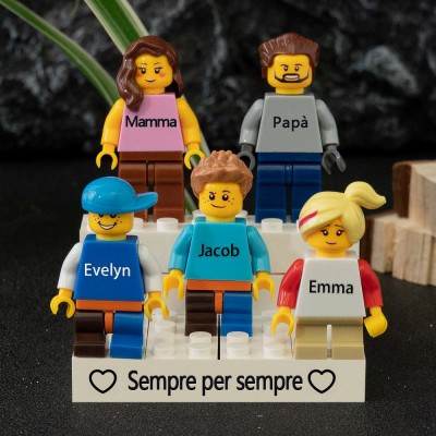 Regalo di famiglia mini figura personalizzato per il giorno di Natale