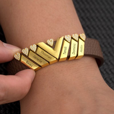 Bracciale con nome personalizzato da uomo con nome per bambini o regalo di coppia
