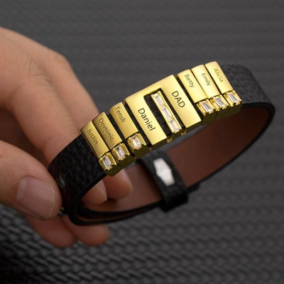 Bracciale con nome personalizzato da uomo con nome per bambini per papà