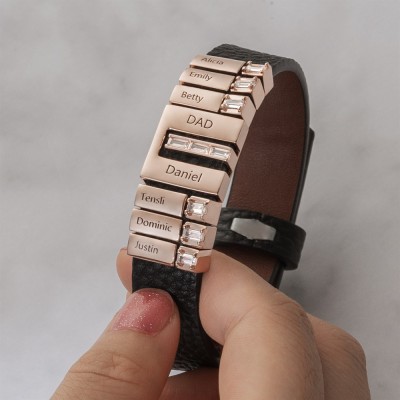 Bracciale da uomo personalizzato con nome bambino per papà