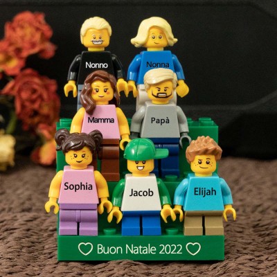 Regalo di famiglia mini figura personalizzato per il giorno di Natale