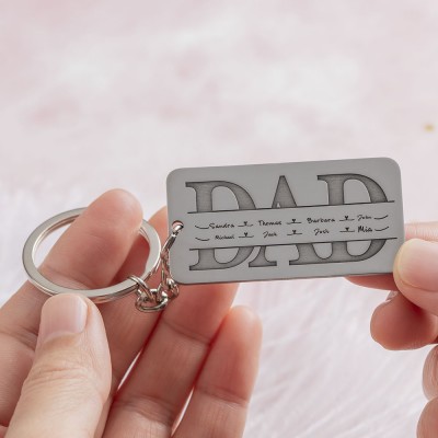 Regalo per la festa del papà Portachiavi personalizzato con incisione del nome del puzzle del papà