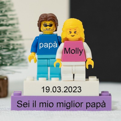 Nome personalizzato Mini figure per idee regalo per la festa del papà di papà