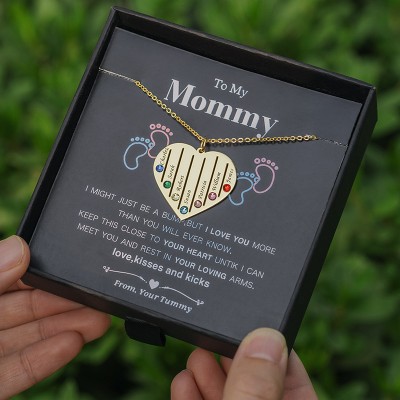 Famiglia personalizzata 1-7 pietre portafortuna e collana con nome per mia mamma regalo