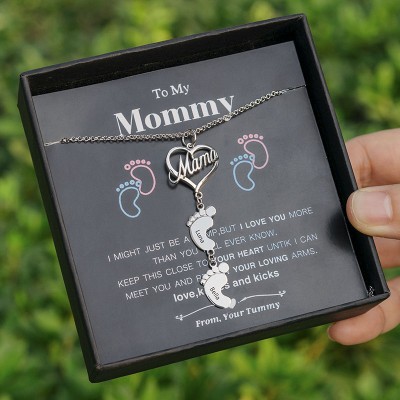 Personalizzato 1-10 ciondoli per piedi del bambino Collana con nome per il regalo di mia mamma