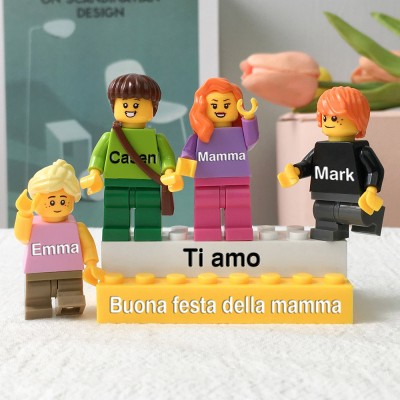 Minifigure con nome personalizzato per idee regalo per la festa della mamma