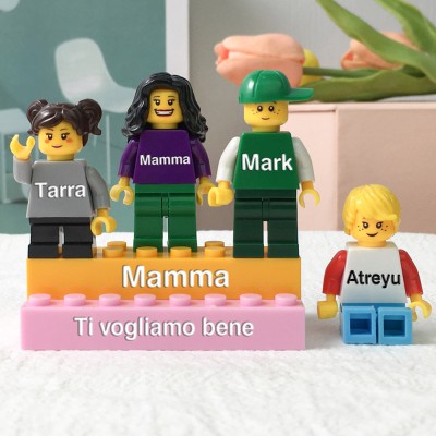 Minifigure con nome personalizzato per idee regalo per la festa della mamma