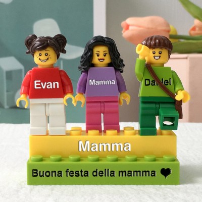 Minifigure con nome personalizzato per idee regalo per la festa della mamma