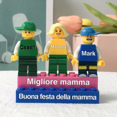 Minifigure con nome personalizzato per idee regalo per la festa della mamma