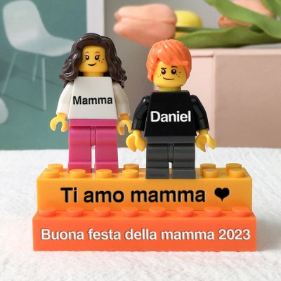 Minifigure con nome personalizzato per idee regalo per la festa della mamma