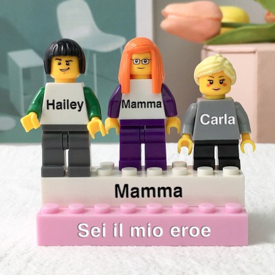 Minifigure con nome personalizzato per idee regalo per la festa della mamma