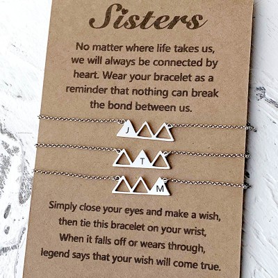 Braccialetti personalizzati dell'amicizia della sorella del migliore amico per 3