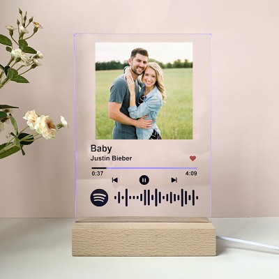 Personalizzato Spotify Code Scan Lamp Music Plaque Night Light Regalo di San Valentino