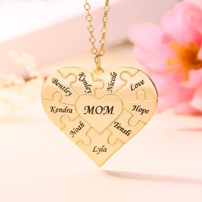 Collana personalizzata con puzzle cuore 1-12 nomi Name