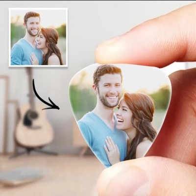 Plettro per chitarra personalizzato con foto per musicisti Personalizzato per fidanzato e fidanzata