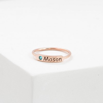 Stacking Name Ring in Sterling Silver