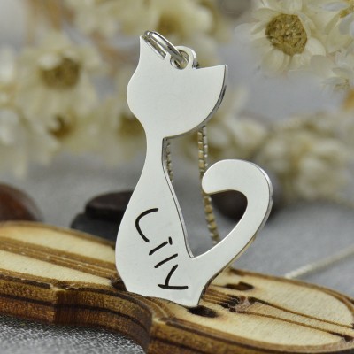 Collana personalizzata con ciondolo con nome di gatto