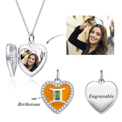 Gemelli - Collana personalizzata con foto a cuore