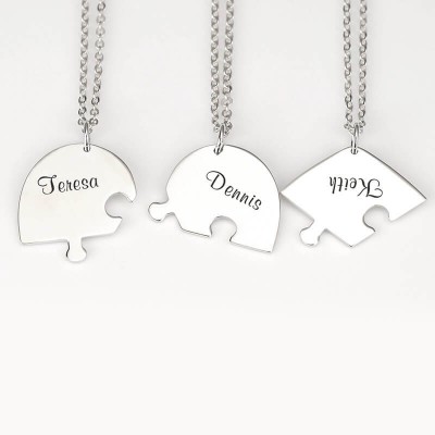 Collana con nome personalizzato in argento a forma di cuore 1-7 pezzi per la famiglia