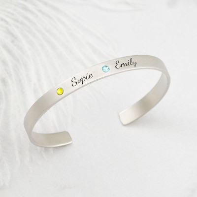 Bracciale personalizzato mamma nonna bracciale con nome per bambini con regalo di Natale Birthstone