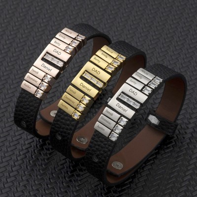 Bracciale da uomo personalizzato con nome bambino per papà