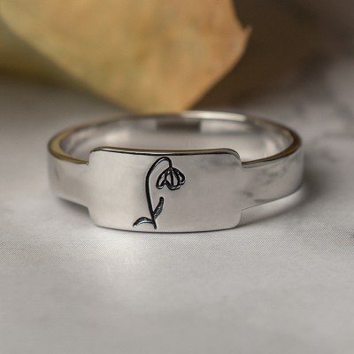 Regalo personalizzato dell'anello del mese del fiore della nascita della famiglia per lei