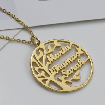 Collane personalizzate con nome dell'albero genealogico inciso per il regalo della mamma della nonna