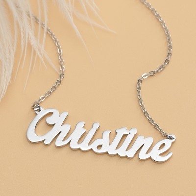 Collana con nome in stile "Carrie" personalizzata in argento